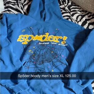 Sp5der Blue Graphic Men's Hoodie